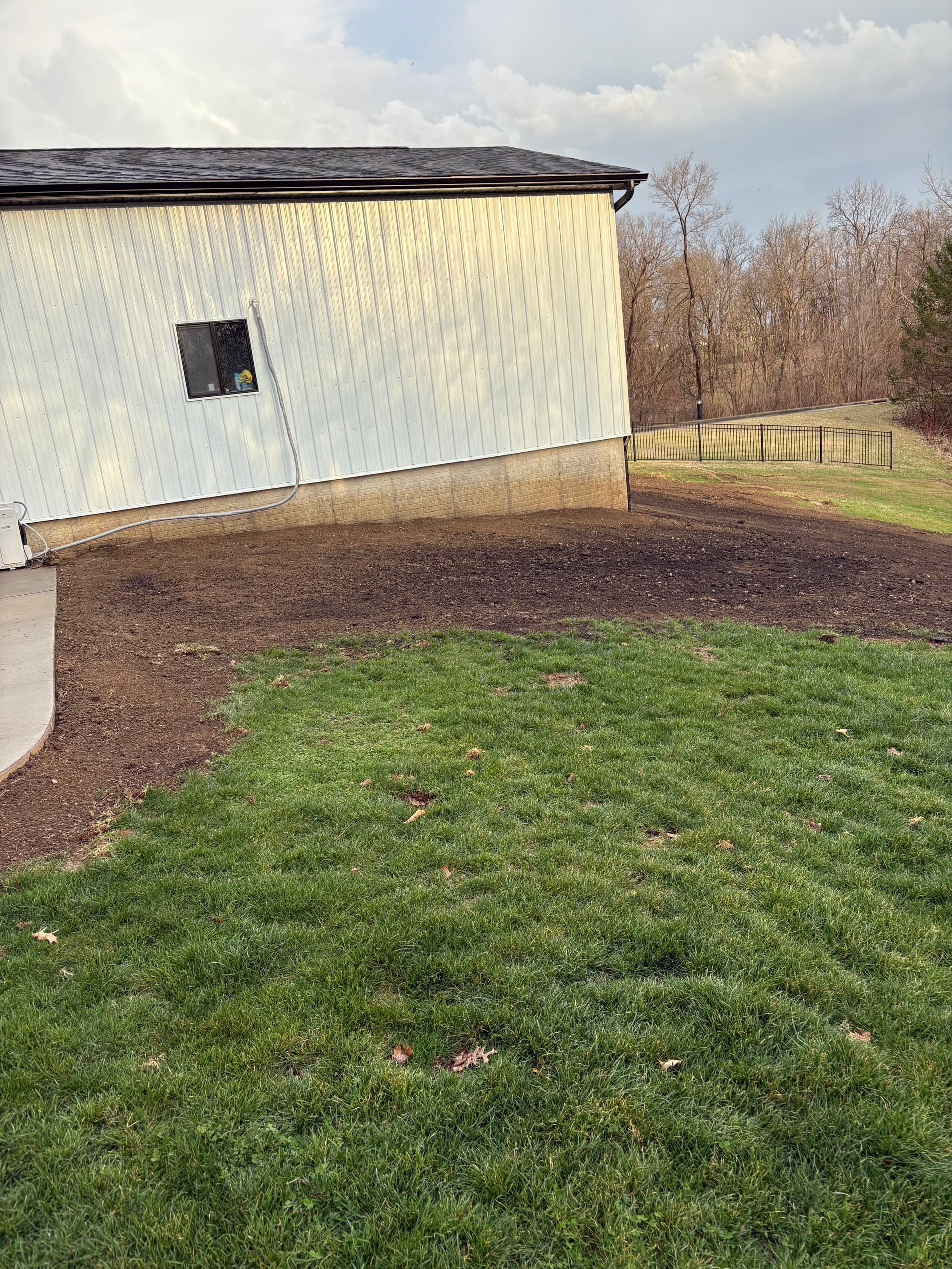 Gallery photos for French Drain Install, Full Regrade and Sod Around New Garage in Ankeny: Image #6