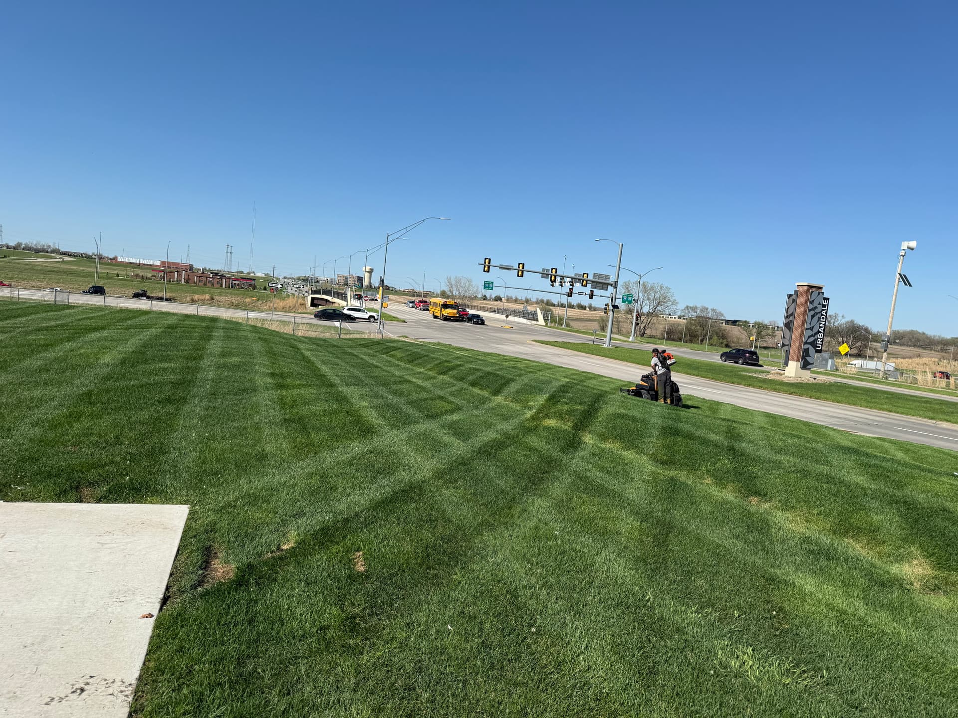 Gallery photos for First Mow on a New Urbandale Commercial Property: Image #1
