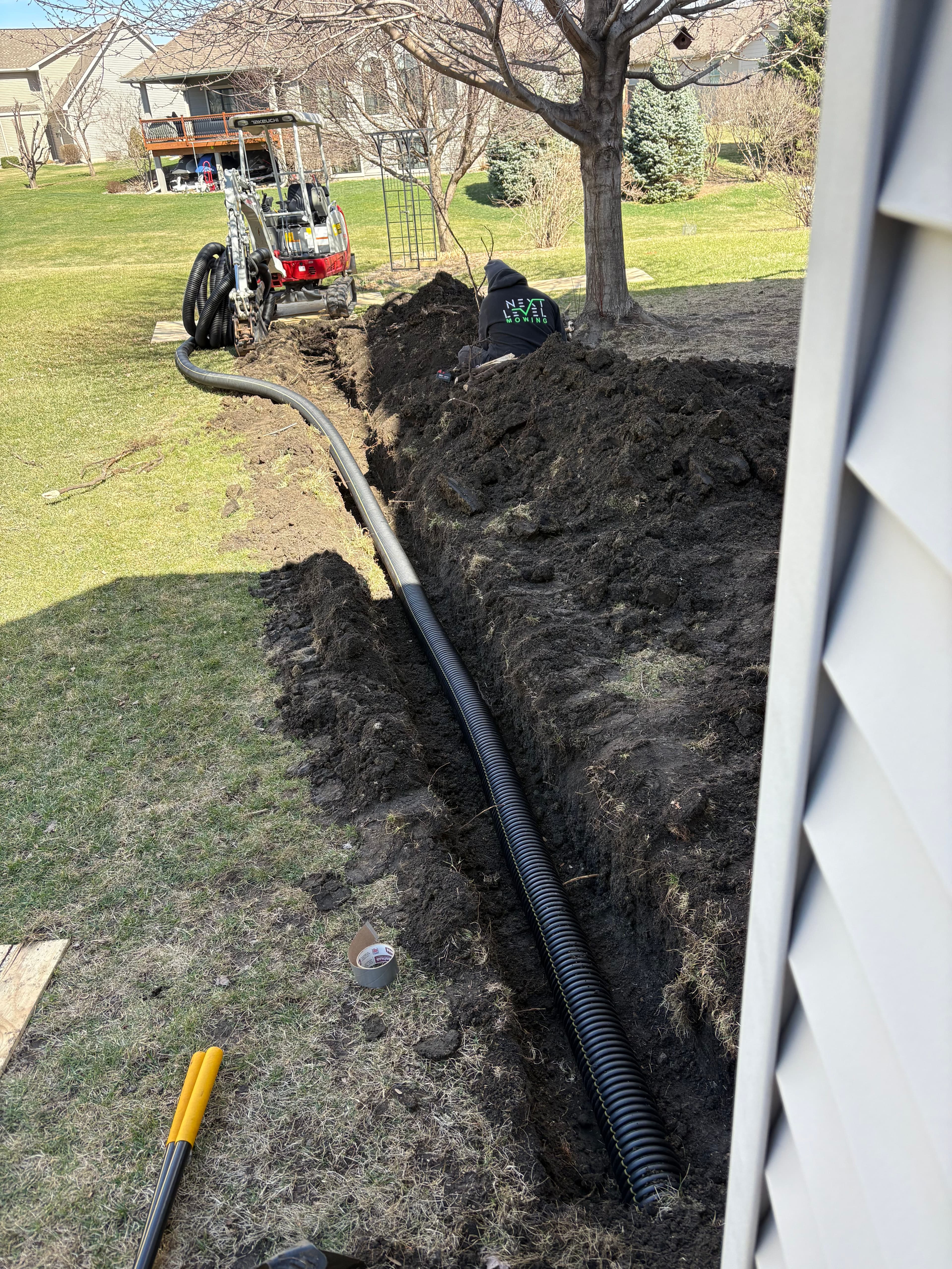 Project French Drain Install, Grading Fix and Full Lawn Restoration image