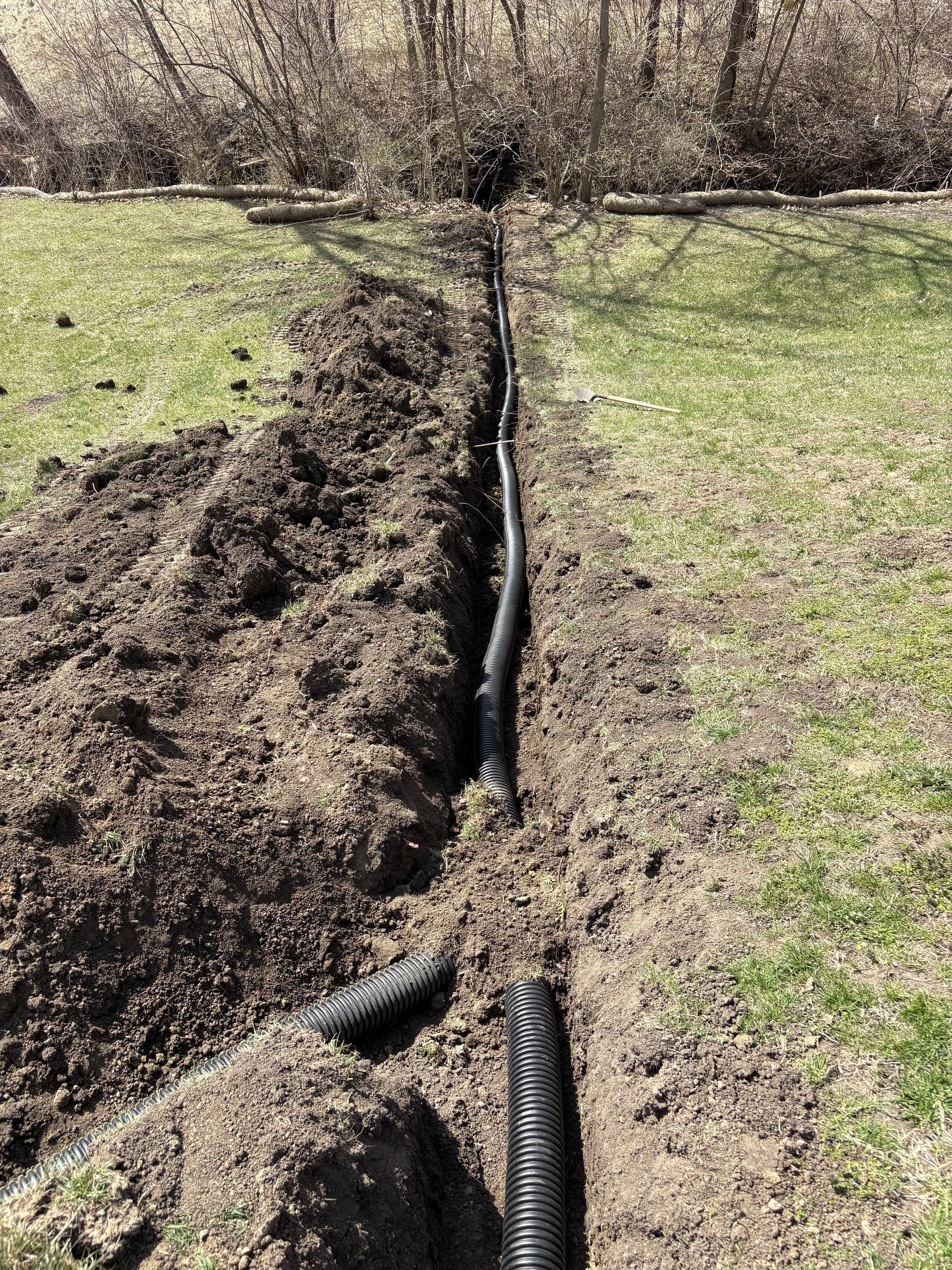 Gallery photos for French Drain Install, Full Regrade and Sod Around New Garage in Ankeny: Image #2
