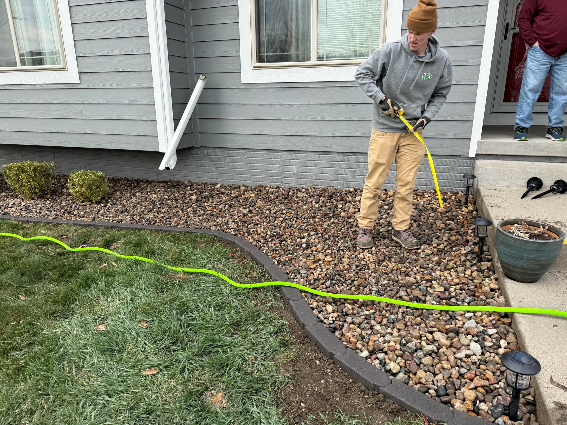 Gallery photos for River Rock and Bullet Edger Bed Install in Altoona Iowa: Image #4