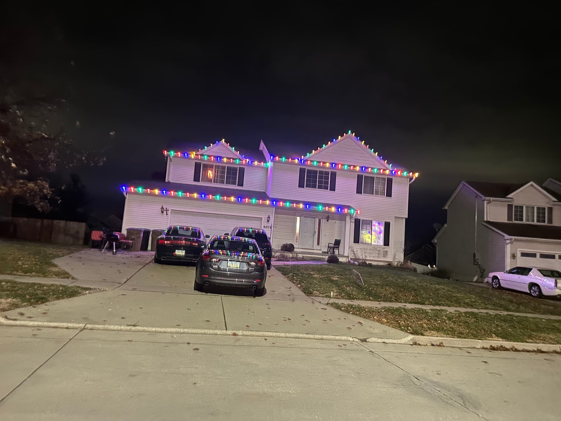 Gallery photos for Multicolor C9 Christmas Lights on a West Des Moines Two-Story: Image #1