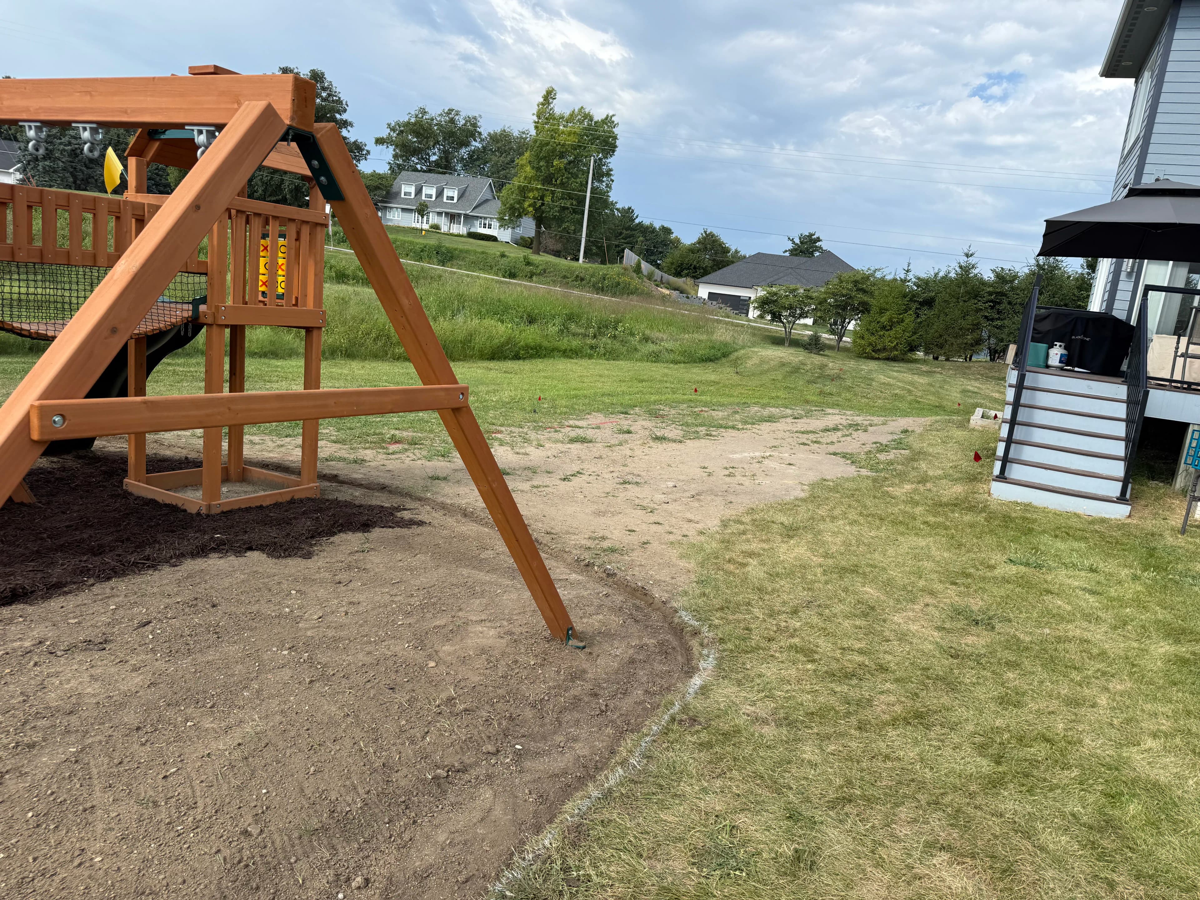 Project Johnston Backyard Lawn Restoration After Construction Damage image