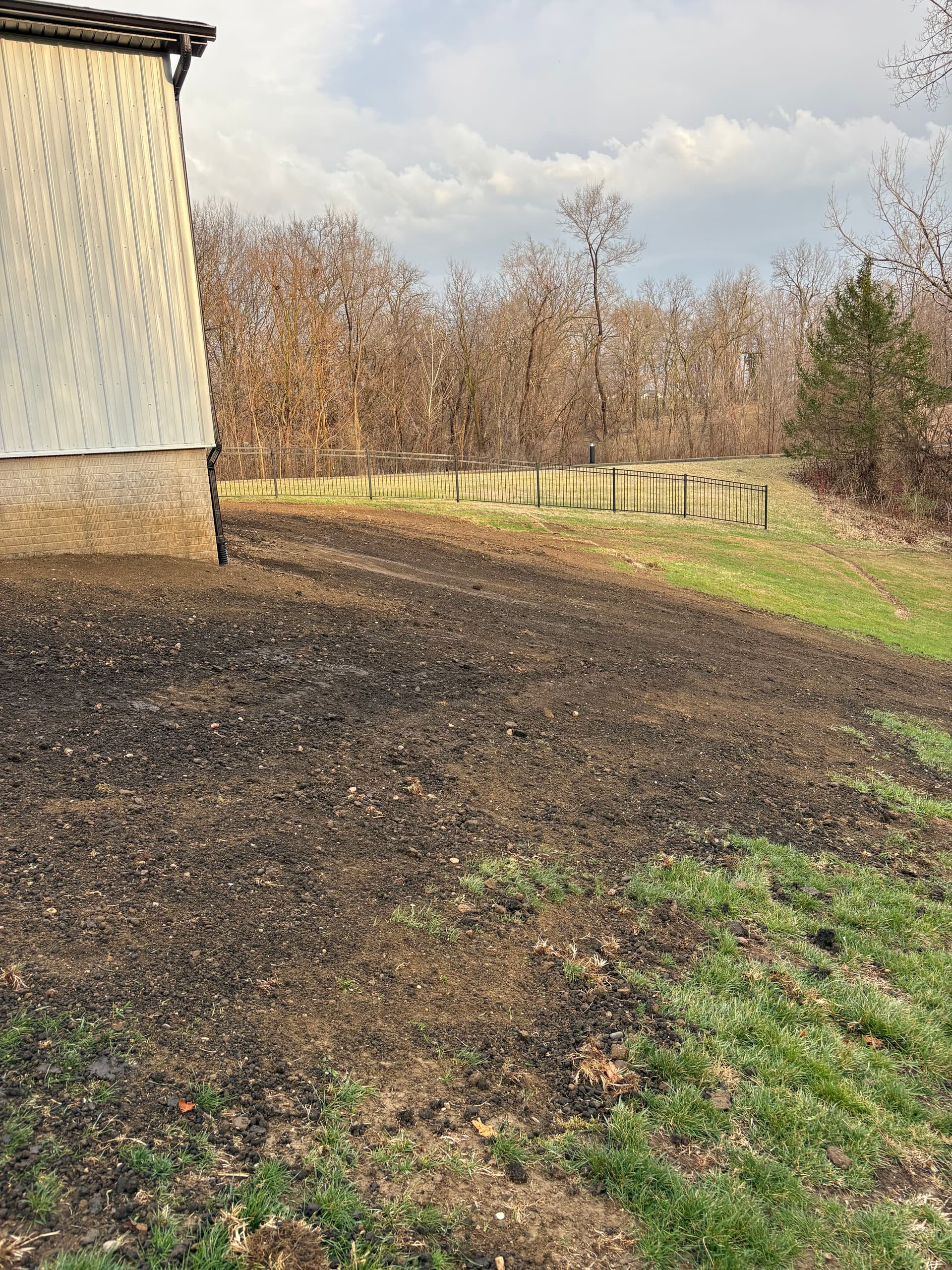 Gallery photos for French Drain Install, Full Regrade and Sod Around New Garage in Ankeny: Image #5