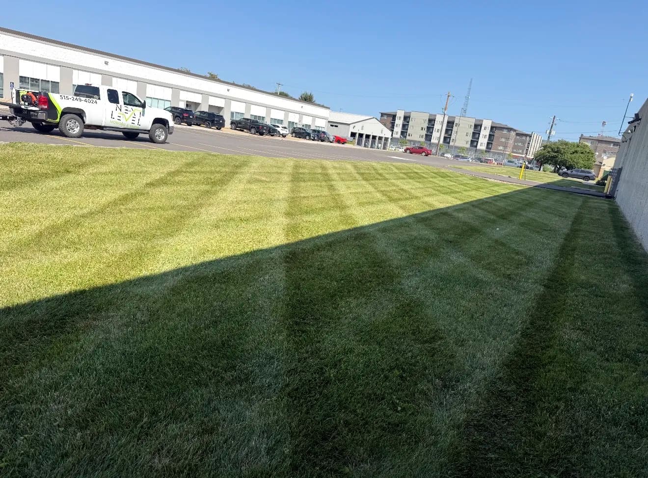 Project Commercial Lawn Mowing with Clean Stripes Before the Day Starts image
