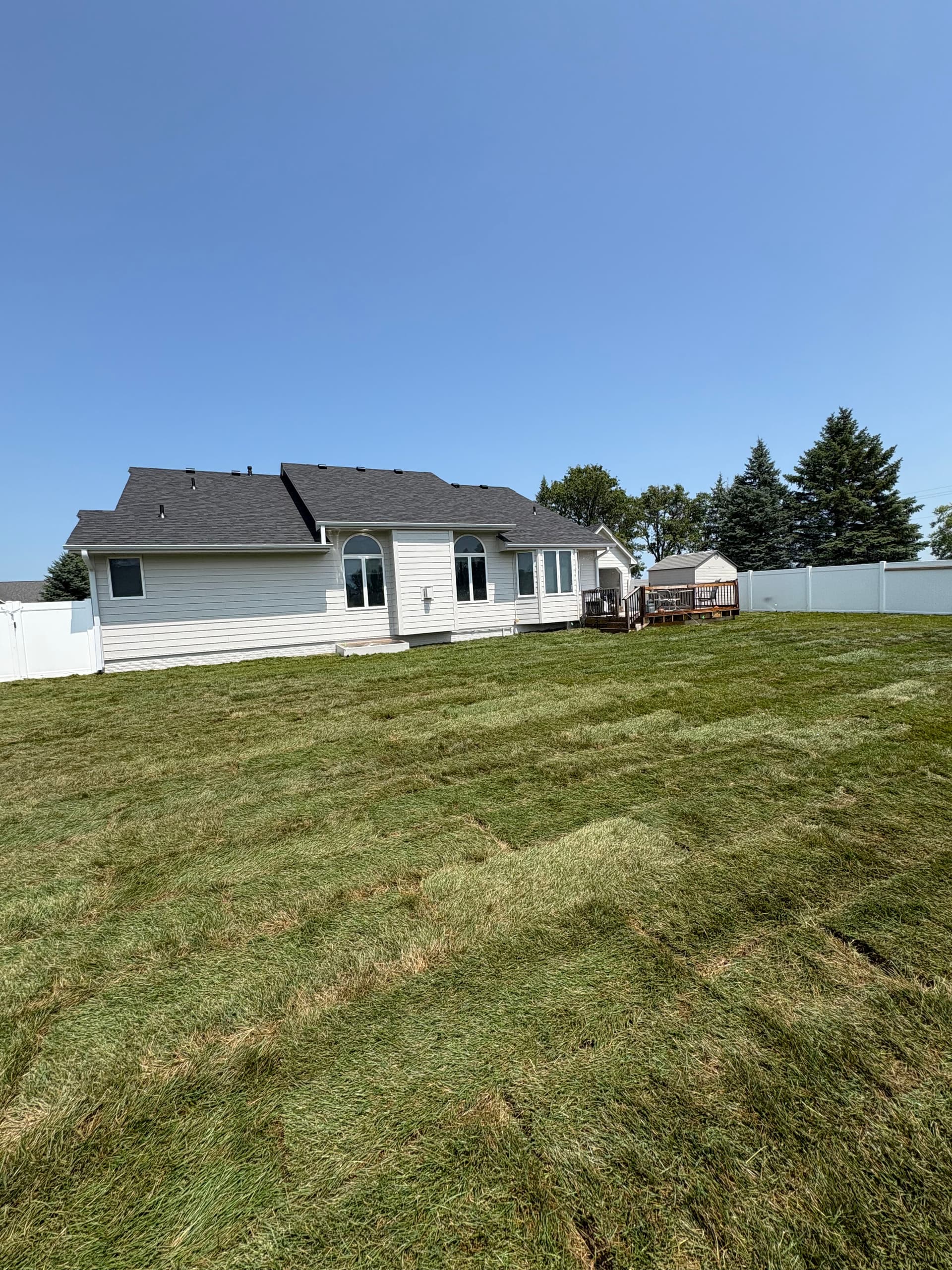 Gallery photos for Full Backyard Sod Install With Regrading and Sprinkler Work: Image #1