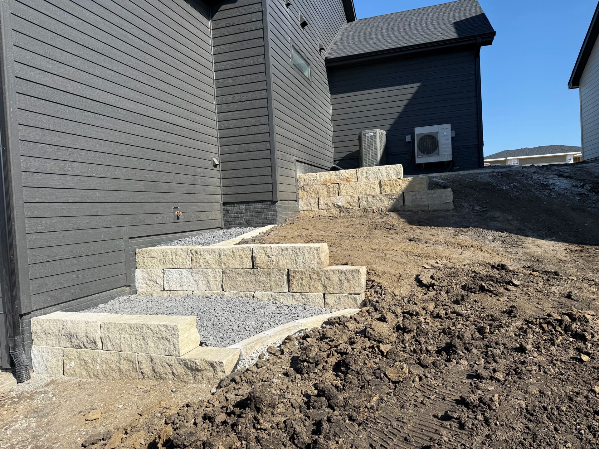Full Landscape Install with Wallstone and Rock in Norwalk image