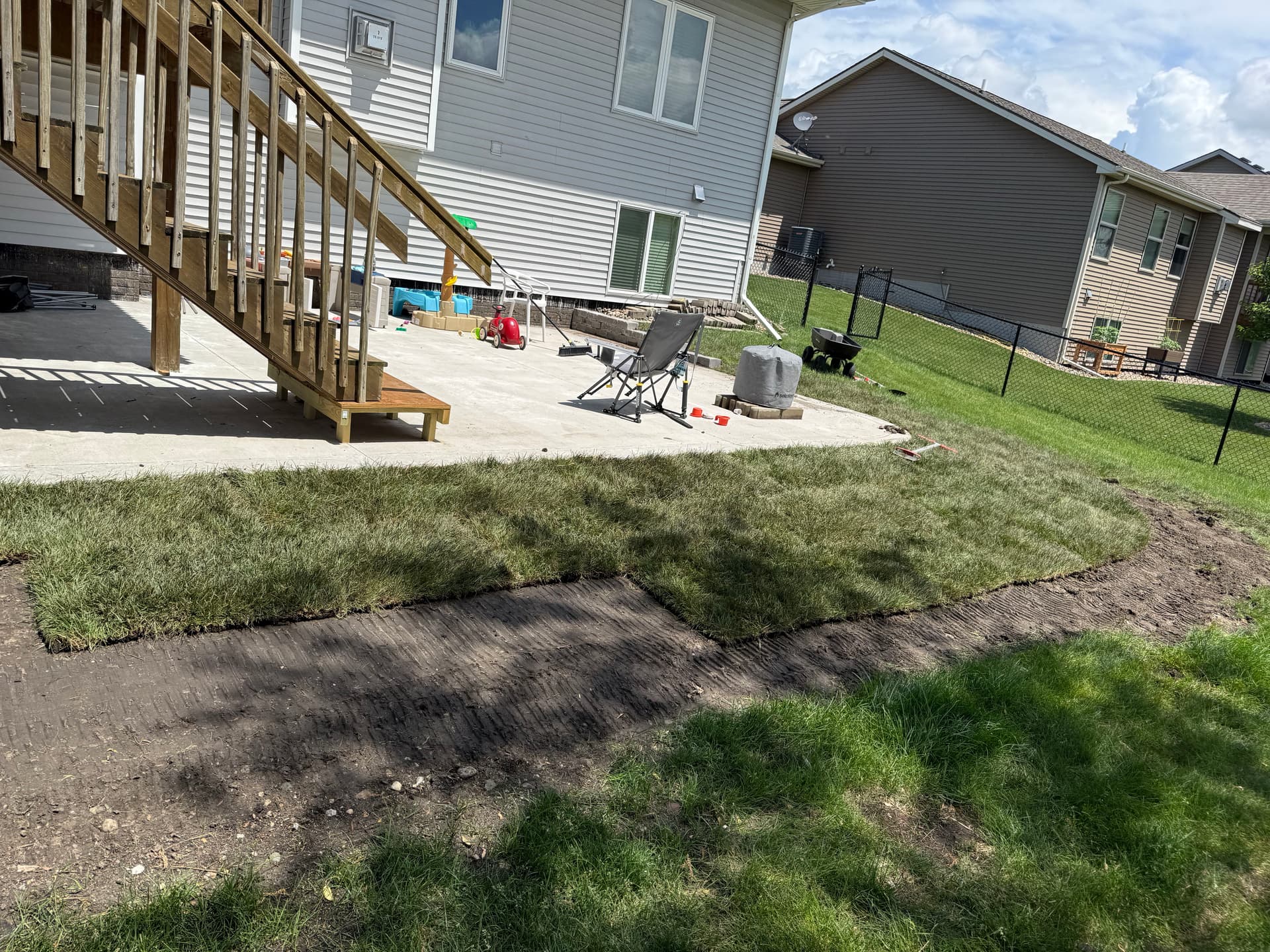 Gallery photos for French Drain and Sod Installation Fixes Soggy Ankeny Backyard: Image #2