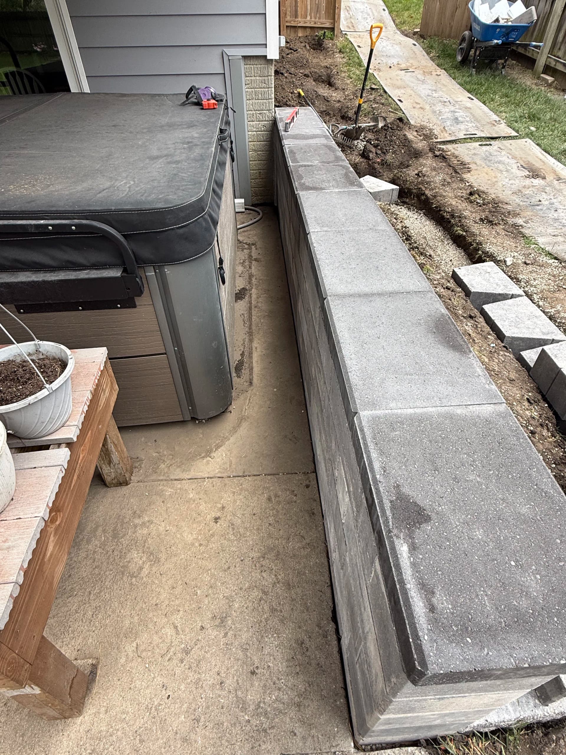 Gallery photos for French Drain Installation and Retaining Walls Fix a Serious Drainage Problem: Image #9