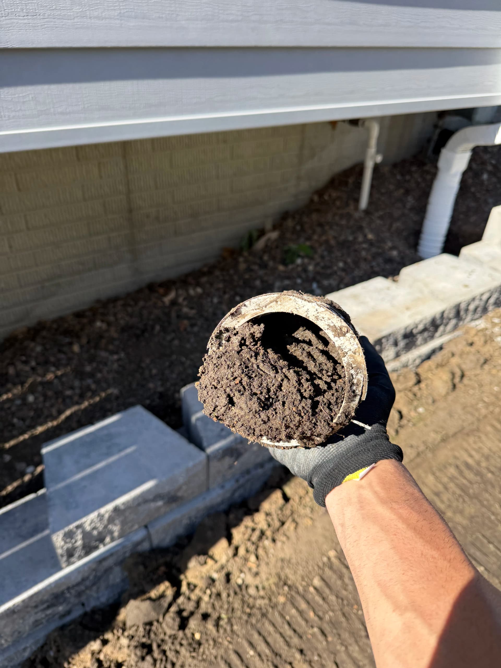 Gallery photos for French Drain Installation and Retaining Walls Fix a Serious Drainage Problem: Image #5