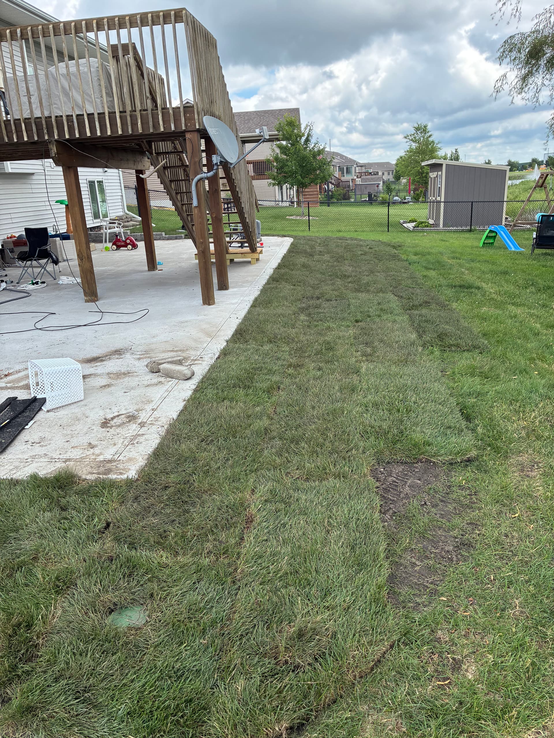 Gallery photos for French Drain and Sod Installation Fixes Soggy Ankeny Backyard: Image #4