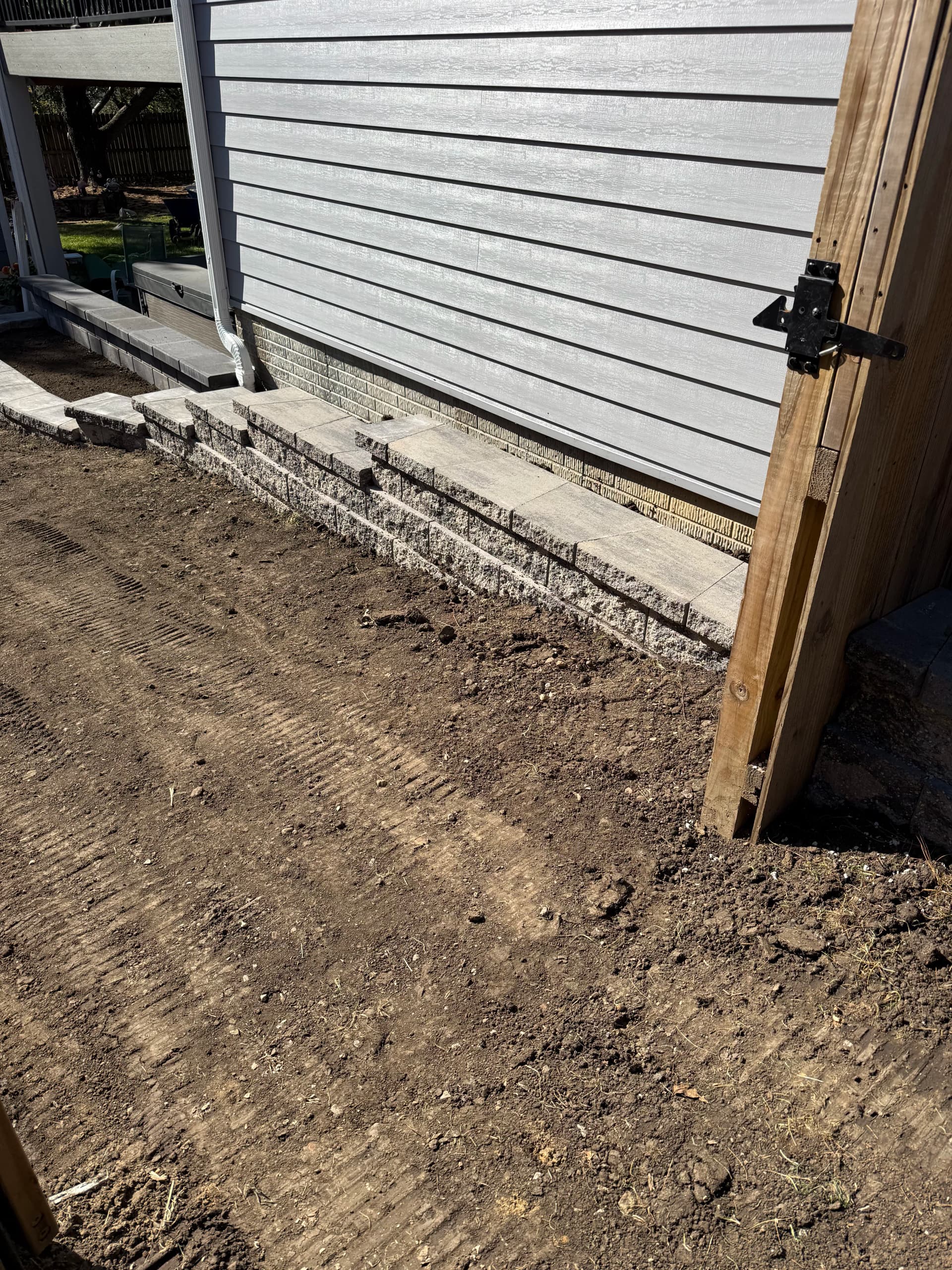 Gallery photos for French Drain Installation and Retaining Walls Fix a Serious Drainage Problem: Image #3