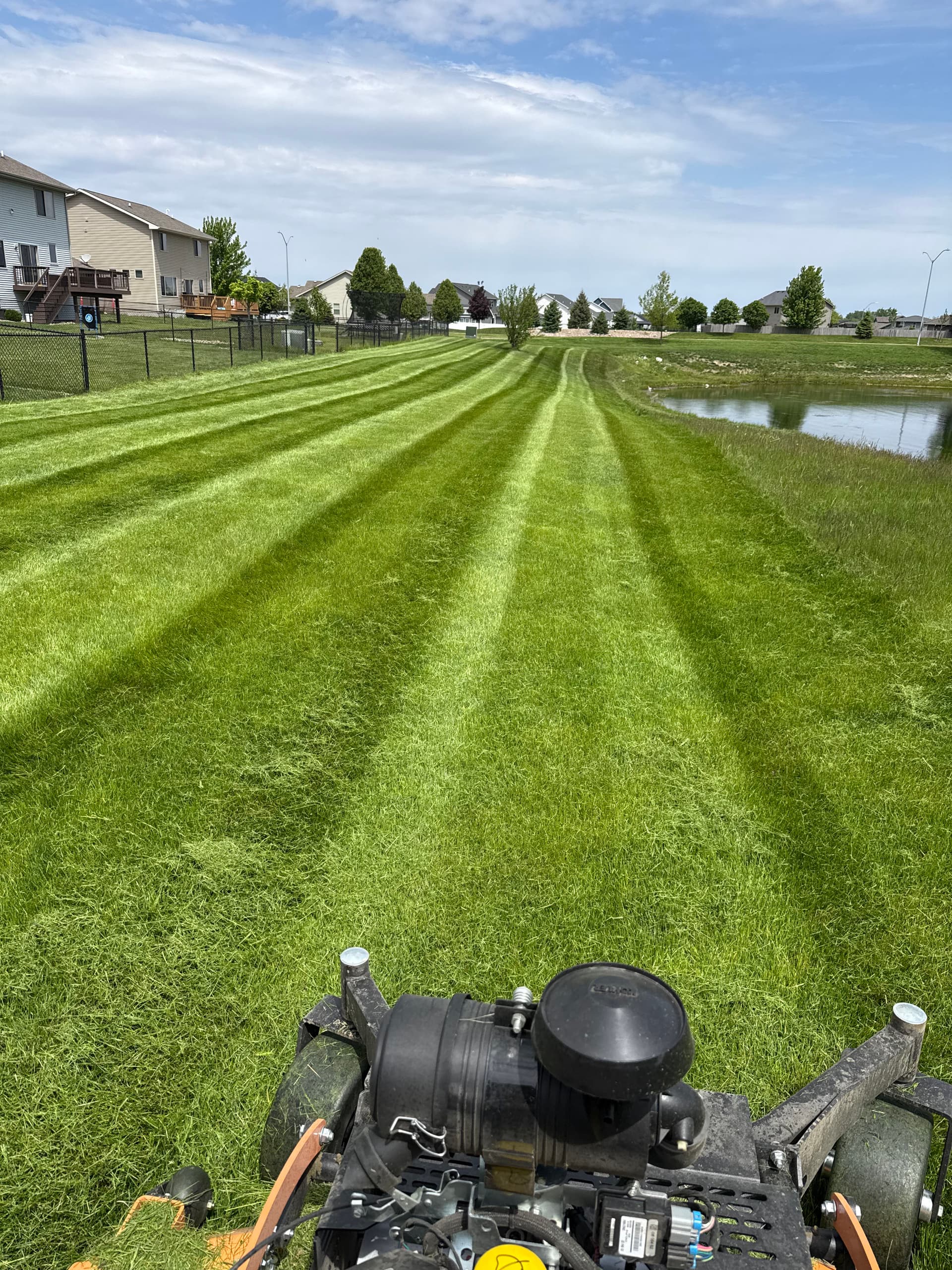 Gallery photos for HOA Pond Area Mowing Cleaned Up in Waukee: Image #1