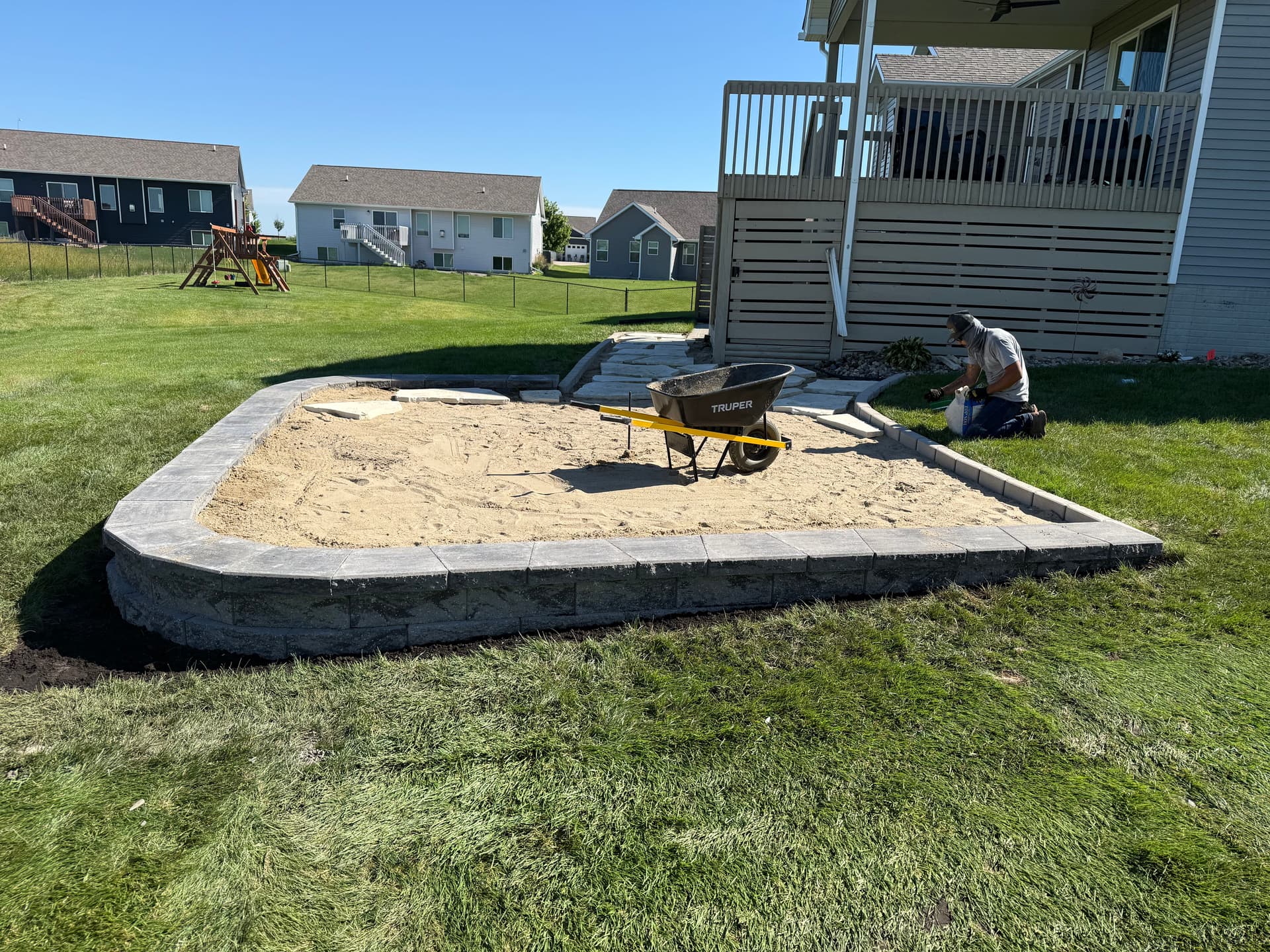 Gallery photos for Pool Pad Build With Canyon Block Retaining Wall and Flagstone Path: Image #7