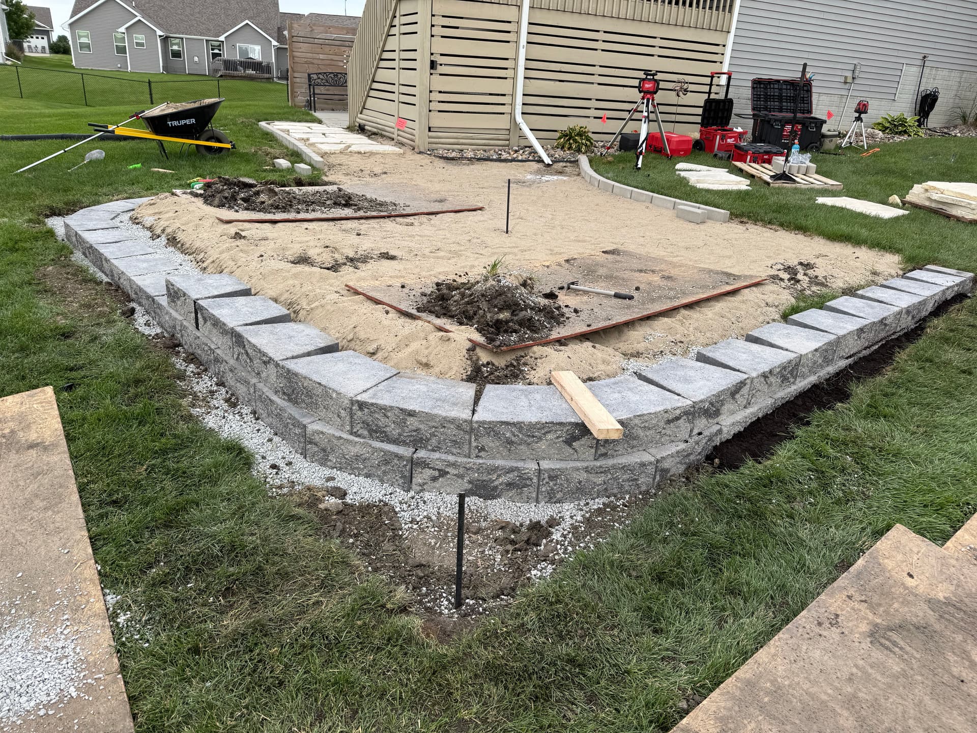 Gallery photos for Pool Pad Build With Canyon Block Retaining Wall and Flagstone Path: Image #3