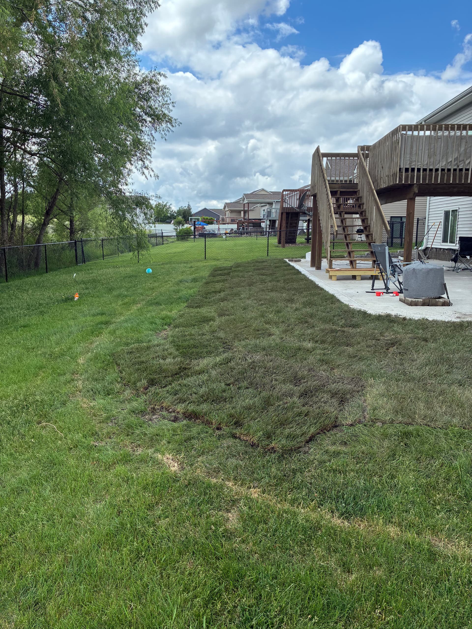 Gallery photos for French Drain and Sod Installation Fixes Soggy Ankeny Backyard: Image #3